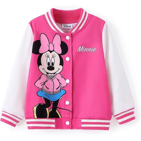 Disney Minnie Mickey Stitch Princess Frozen Elsa Marvel Jacket Lightweight Coat Button up Color Bloc