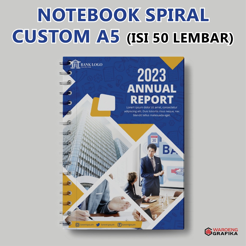 Cetak Blocknote Notebook Custom A5 isi 50 lembar