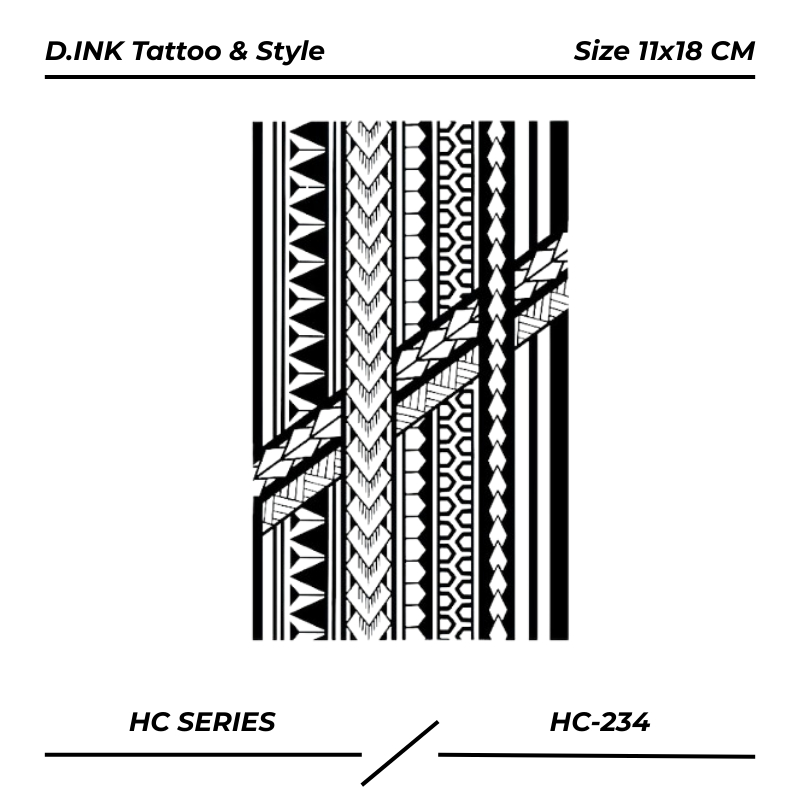 PREMIUM HC-234 Tato temporer tahan lama 1 bulan motif armband tribal semi permanen fruit ink tattoo 