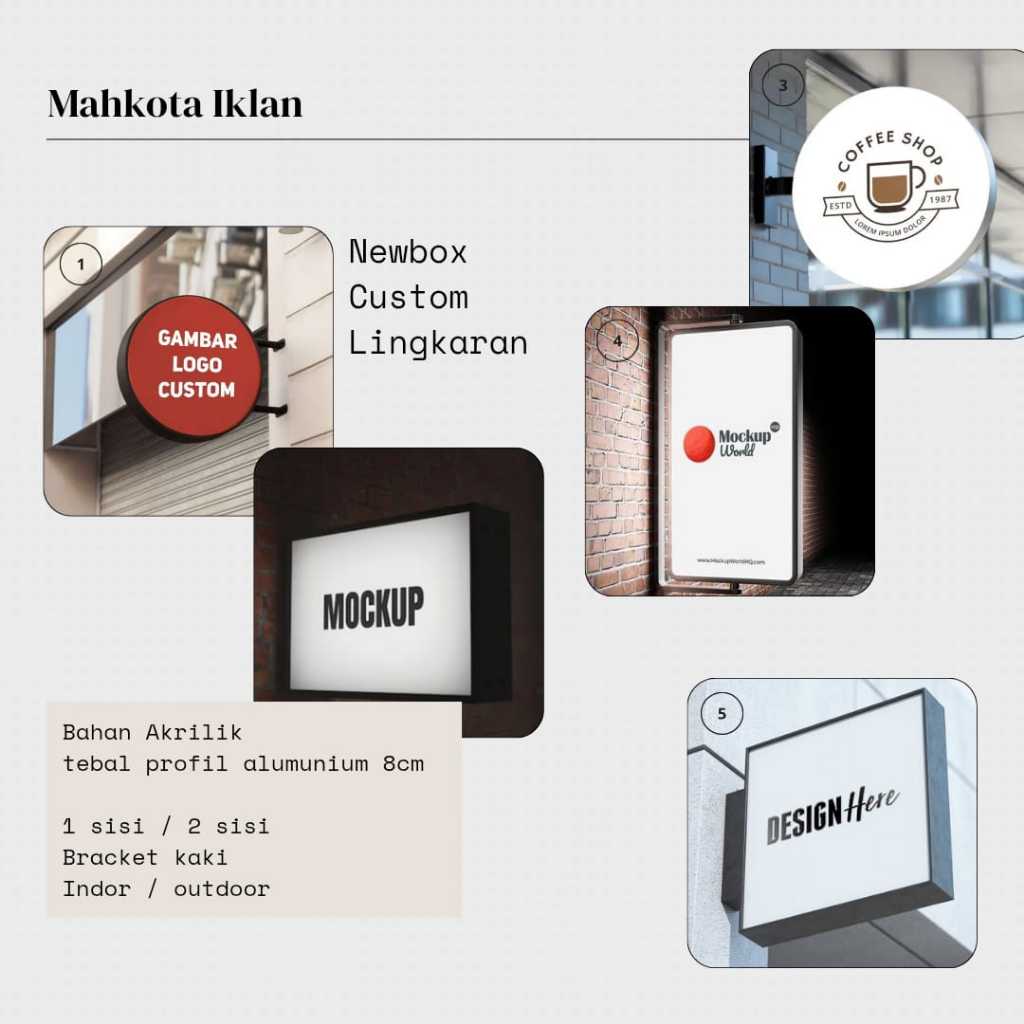 NEON BOX COSTUM BULAT 1 SISI 2 SISI