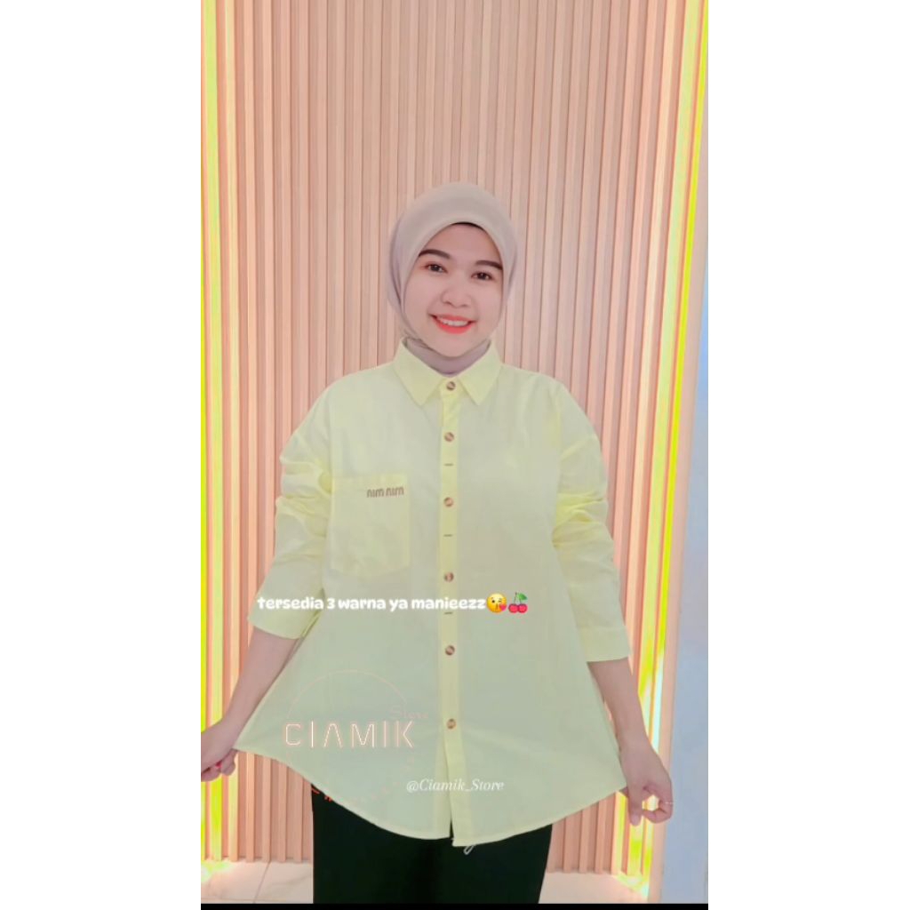 kemeja poket miu miu import