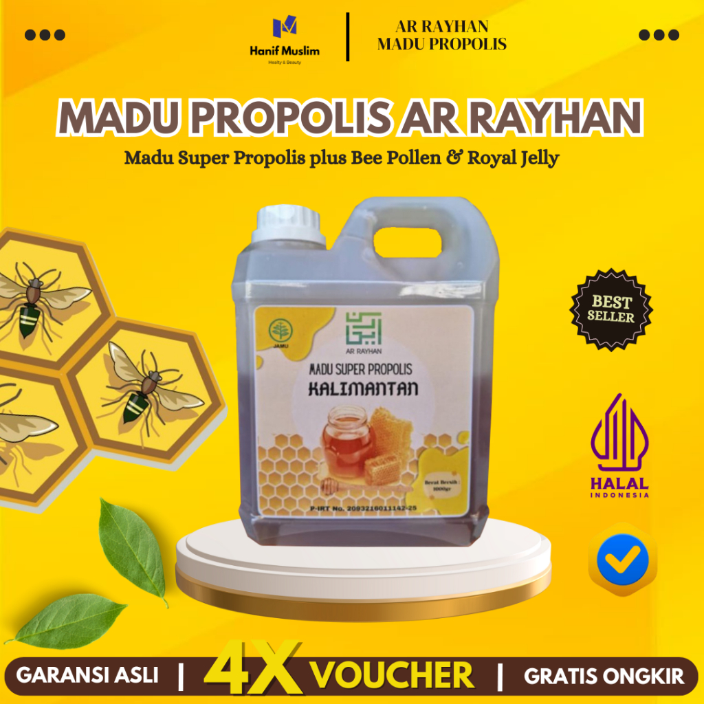 Madu Super Propolis Kalimantan Ar-Rayhan 1KG Madu Hutan Kalimantan Plus Bee Pollen dan Royal Jelly
