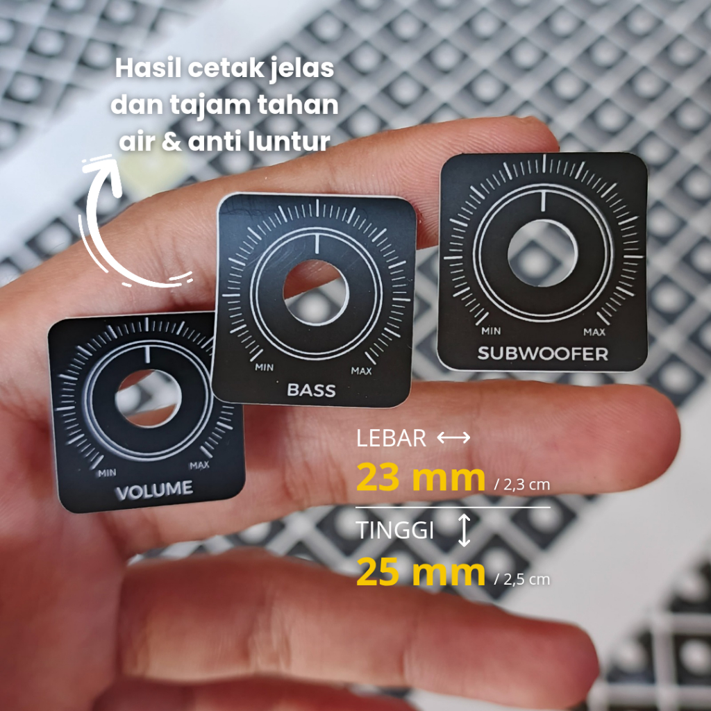 Stiker Potensio/Sticker Knop Power Amplifier Kualitas sangat bagus