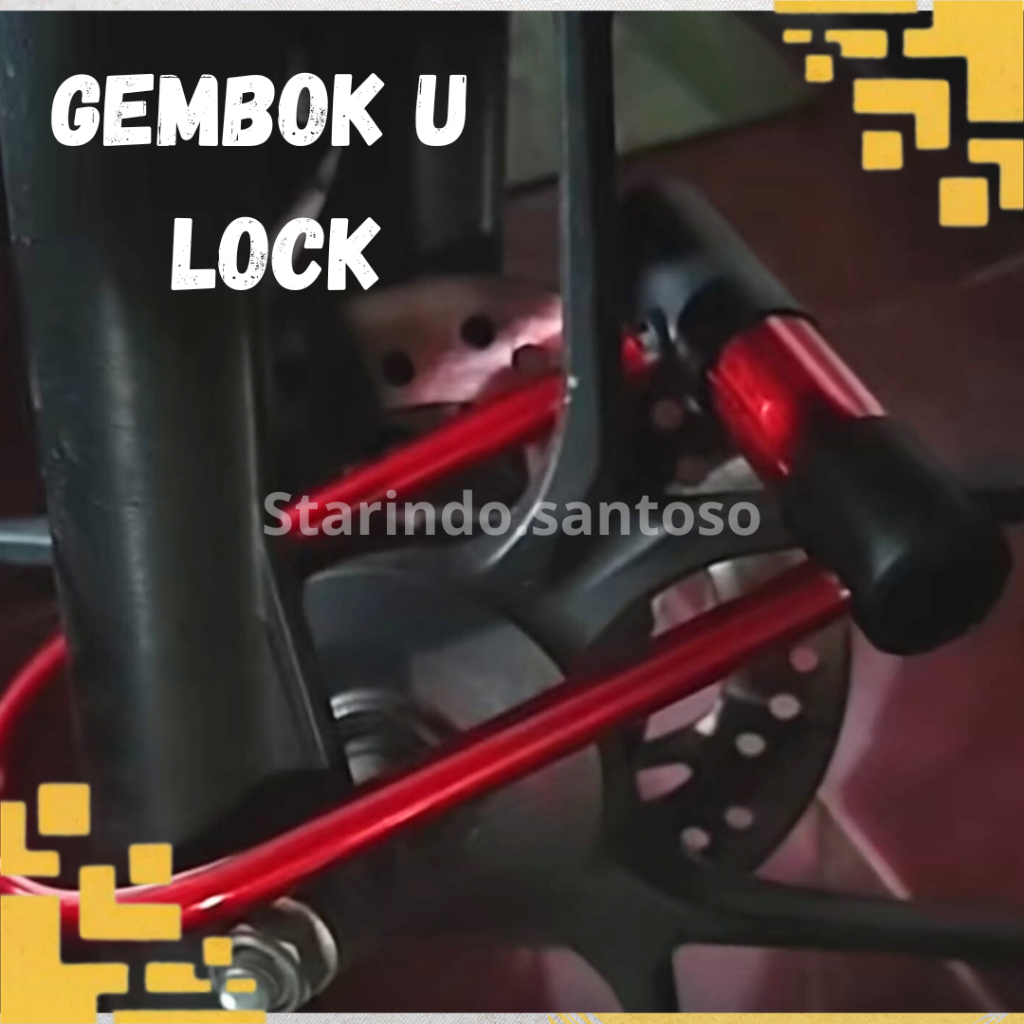 Gembok Sepedah Motor U Lock Anti Maling Gembok cakram Gembok Pagar Gembok Serbaguna