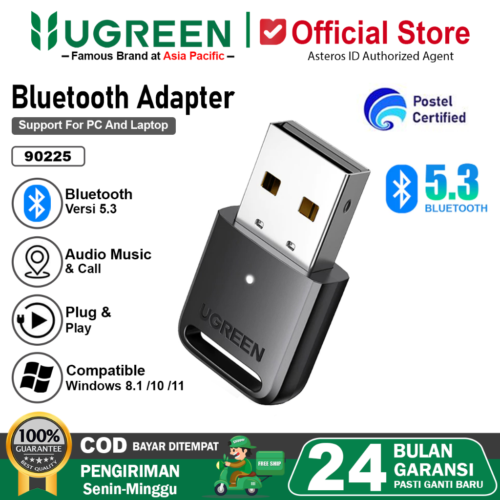 UGREEN USB Bluetooth 5.3 Adapter Transmitter Receiver Dongle PC 90225