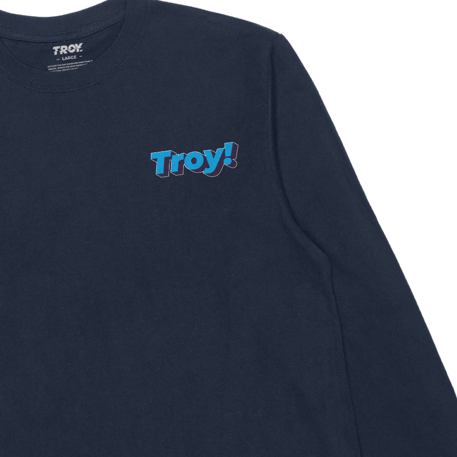 Troy Company Longsleeve Tshirt Navy Clakle - Kaos Lengan Panjang Biru Navy LSD 3348