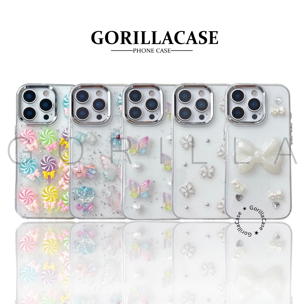 GRL - LUX 3D Silver 5 Motif Softcase Silikon Casing Hp Case For X Xs Xr 11 12 13 14 15 16 Pro Plus P