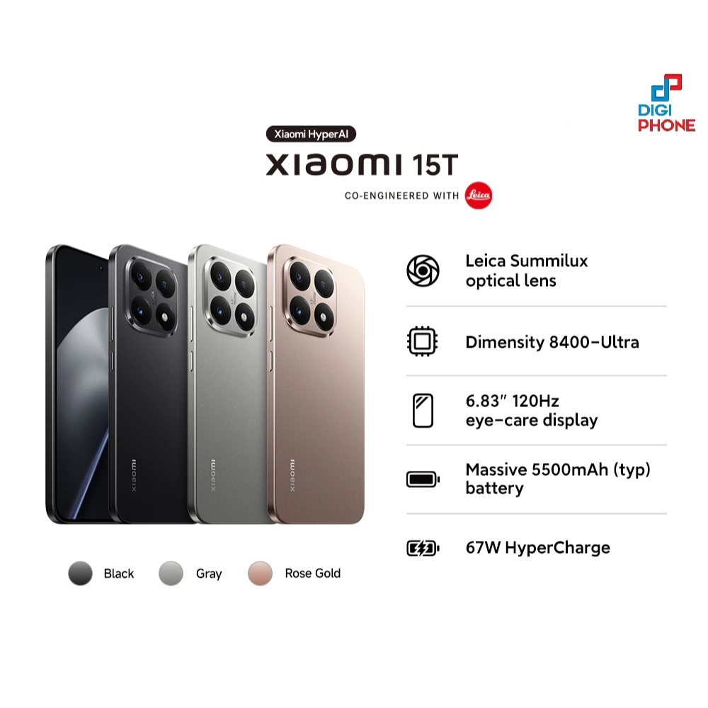 Xiaomi 15T (12/512GB) Kamera 50MP OIS  HP Kamera Fotografi Terbaik | Garansi Resmi Xiaomi Indonesia)