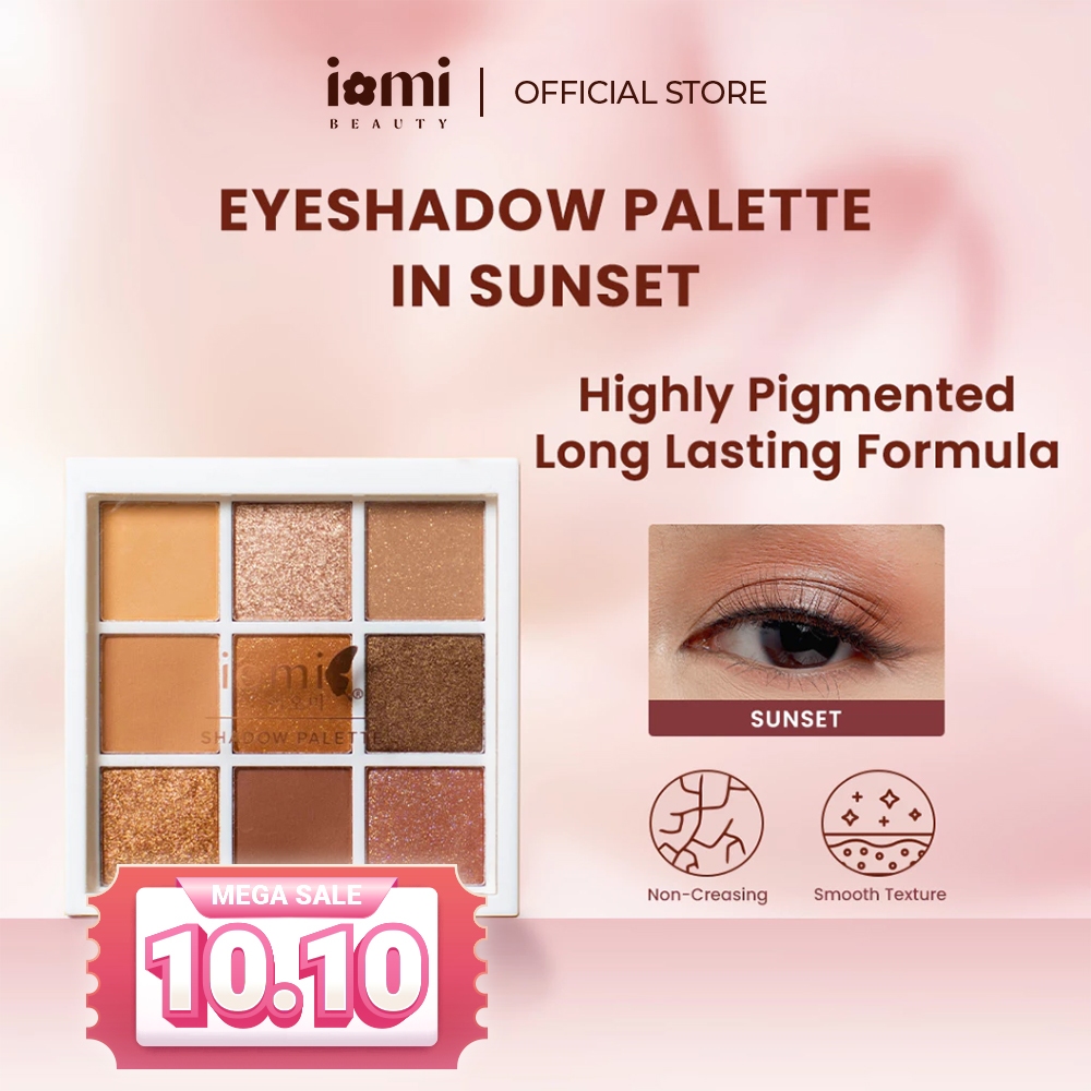 IOMI Beauty - Eyeshadow Palette in Sunset | Palette Makeup Long Lasting Pigmented Natural