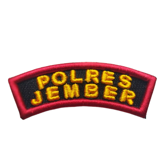 Bet Bordir Timbul 3D Ketenalan 3mm POLRES JEMBER, POLDA, POLRES LUMAJANG, POLRES BONDOWOSO, POLRESTA