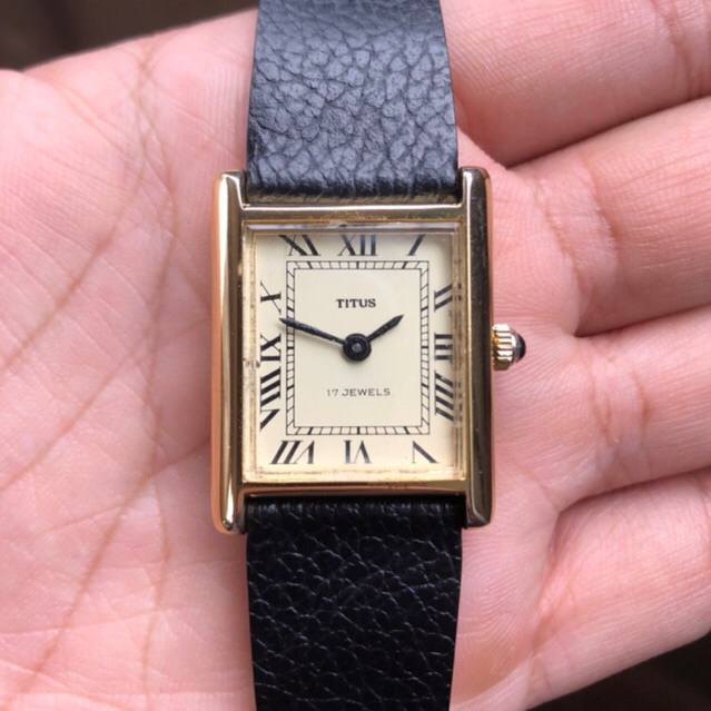 jam tangan Titus Tank Swiss Manual Original
