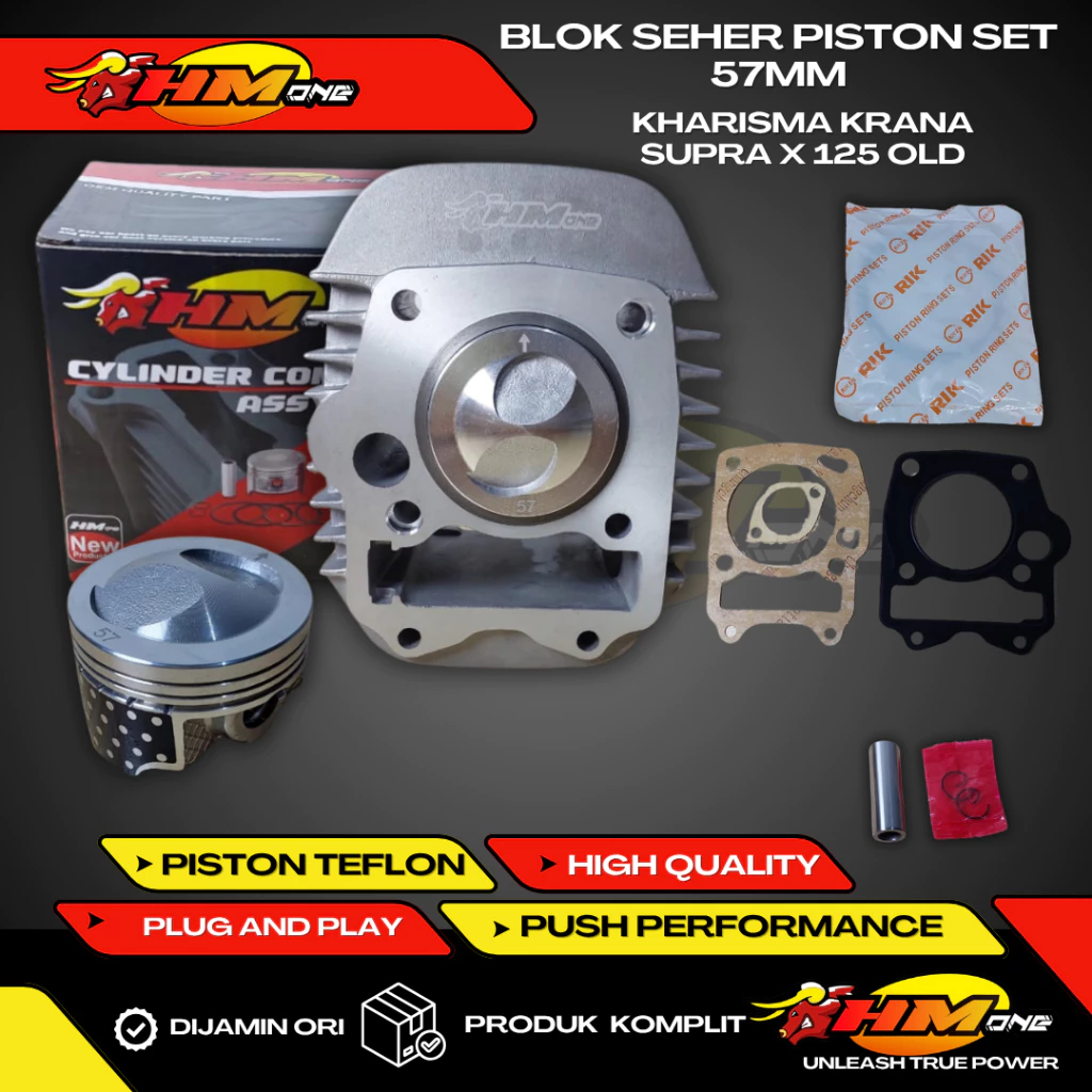 BLOK BLOCK BORE UP KARISMA KPH SUPRA X 125 KIRANA 57MM RING RIK