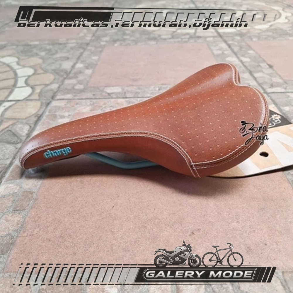 SADEL JOK MTB BMX JADUL CHARGE LEATHER COKLAT SPAREPART SEPEDA TERMURAH