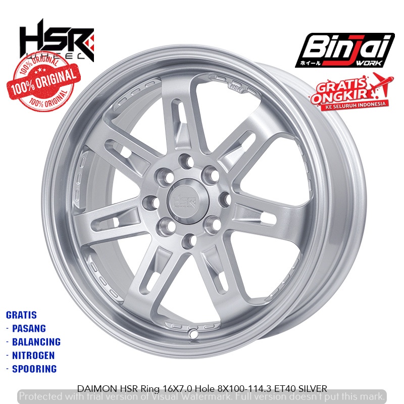 Velg Ring 16 Mobil Datsun Go Sirion Xenia Silver - HSR DAIMON