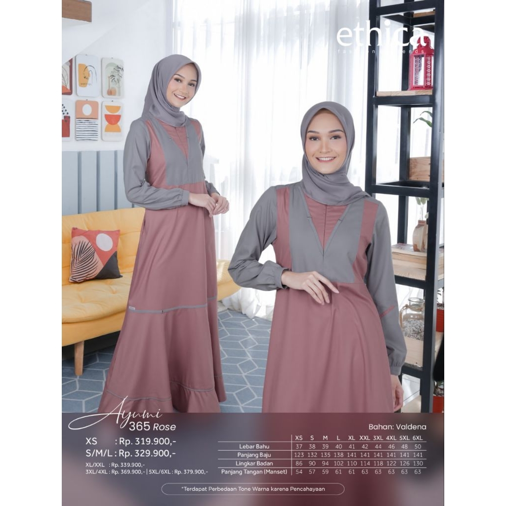 GAMIS DEWASA ETHICA AYUMI 365 WARNA NAVY DAN ROSE