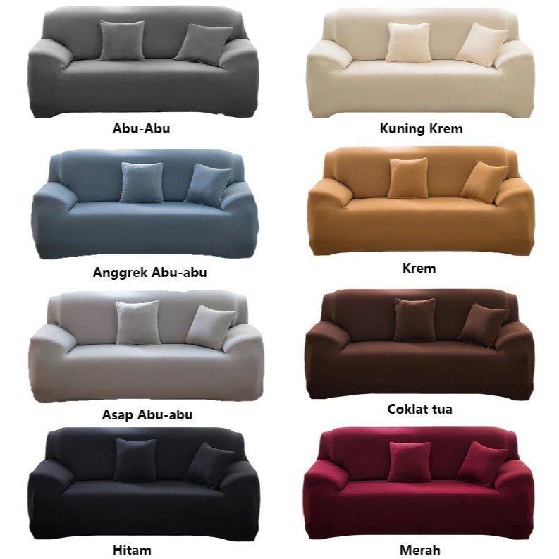 SARUNG SOFA SIKU SUDUT L SHAPED COVER SOFA 1 2 3 4 SEATER ELASTIS KURSI BANGKU RUANG TAMU