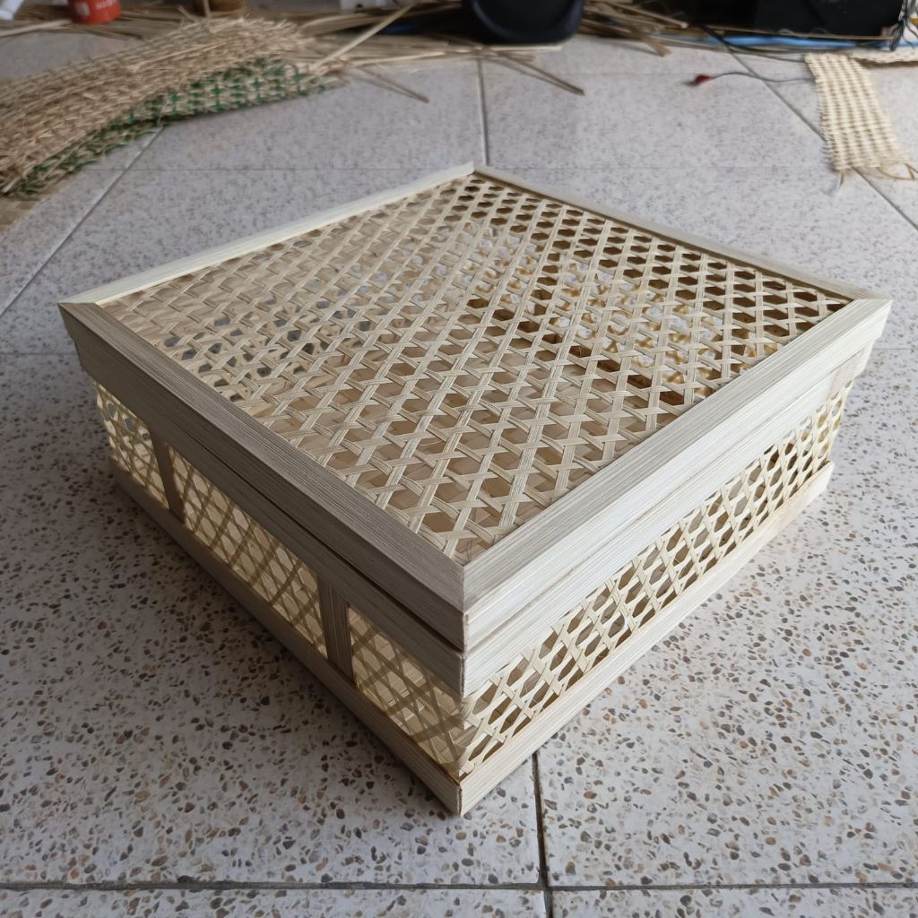Keranjang Bambu Kotak | Box Anyaman Bambu | Parcel Bambu