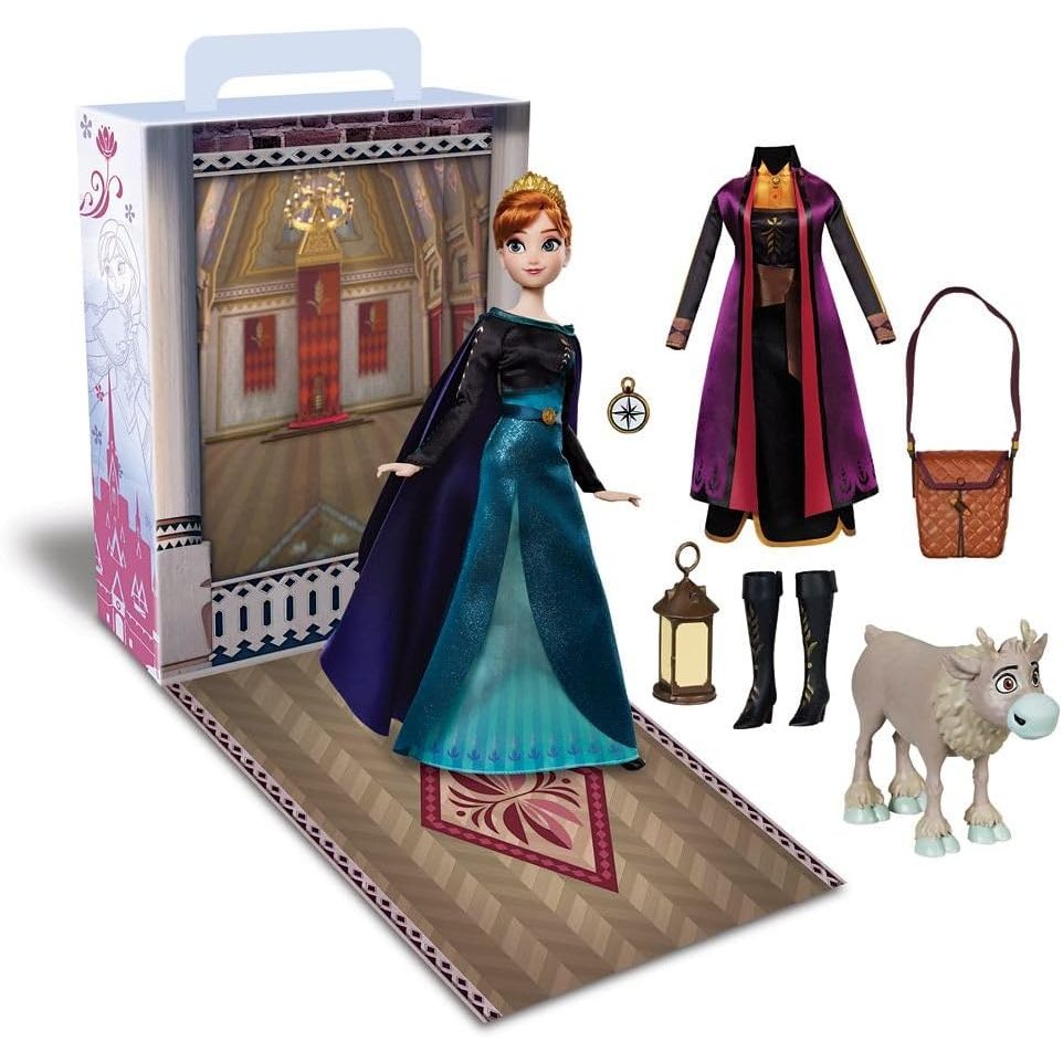 Disney Store Girl's Princess Story Doll (Anna from Frozen) 11 Inches, Includes Coloring Book and Add