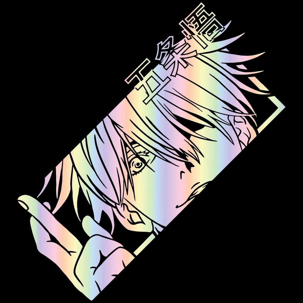 JJK Gojou Vinyl Decal Anime Jepang Stiker Mobil untuk Kaca Jendela Mobil Aksesoris Kaca Belakang Dek