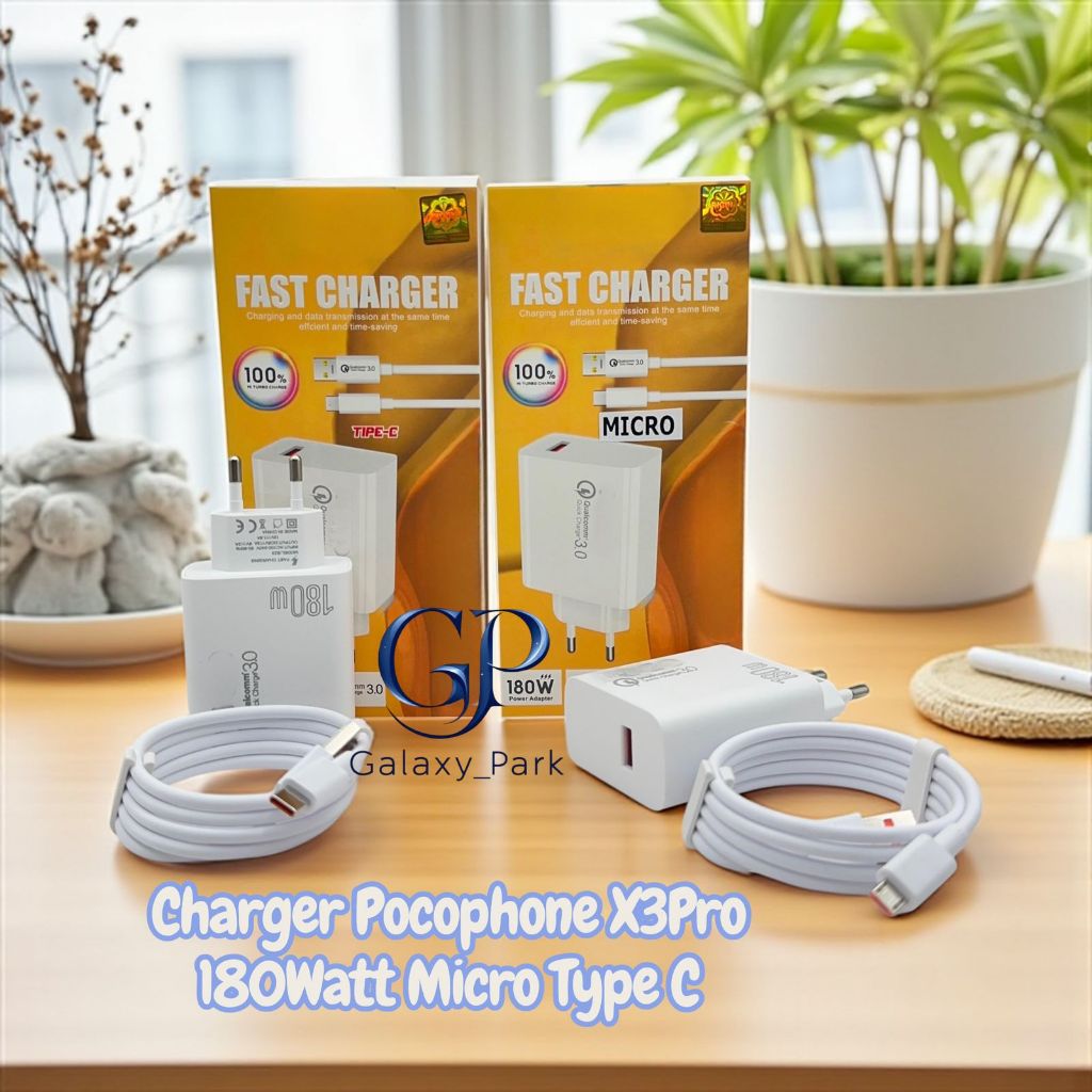 Charger pocophone poco X3 Pro 5G 180w Support FastCharging qc3.0 kompatible semua hp android smartph