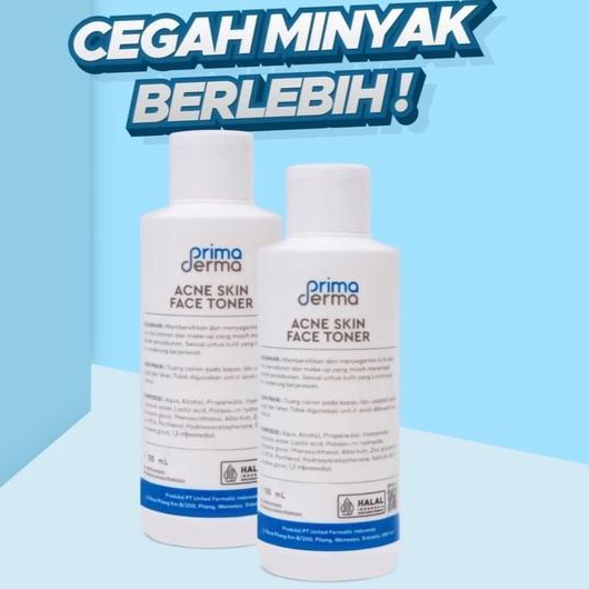 Acne Skin Face Toner PRIMADERMA TONER ACNE Original Bpom Halal Mui Segel 100ml