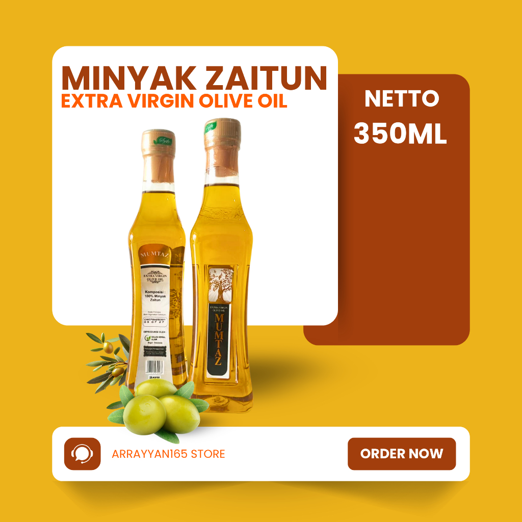 Minyak Zaitun Mumtaz 350ml Extra Virgin Olive Oil Asli Untuk Diminum | Minyak Urut