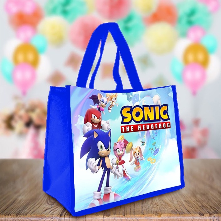 Goodie bag tas Besek Ultah Souvenir Ulang tahunSONIC 01 Custom