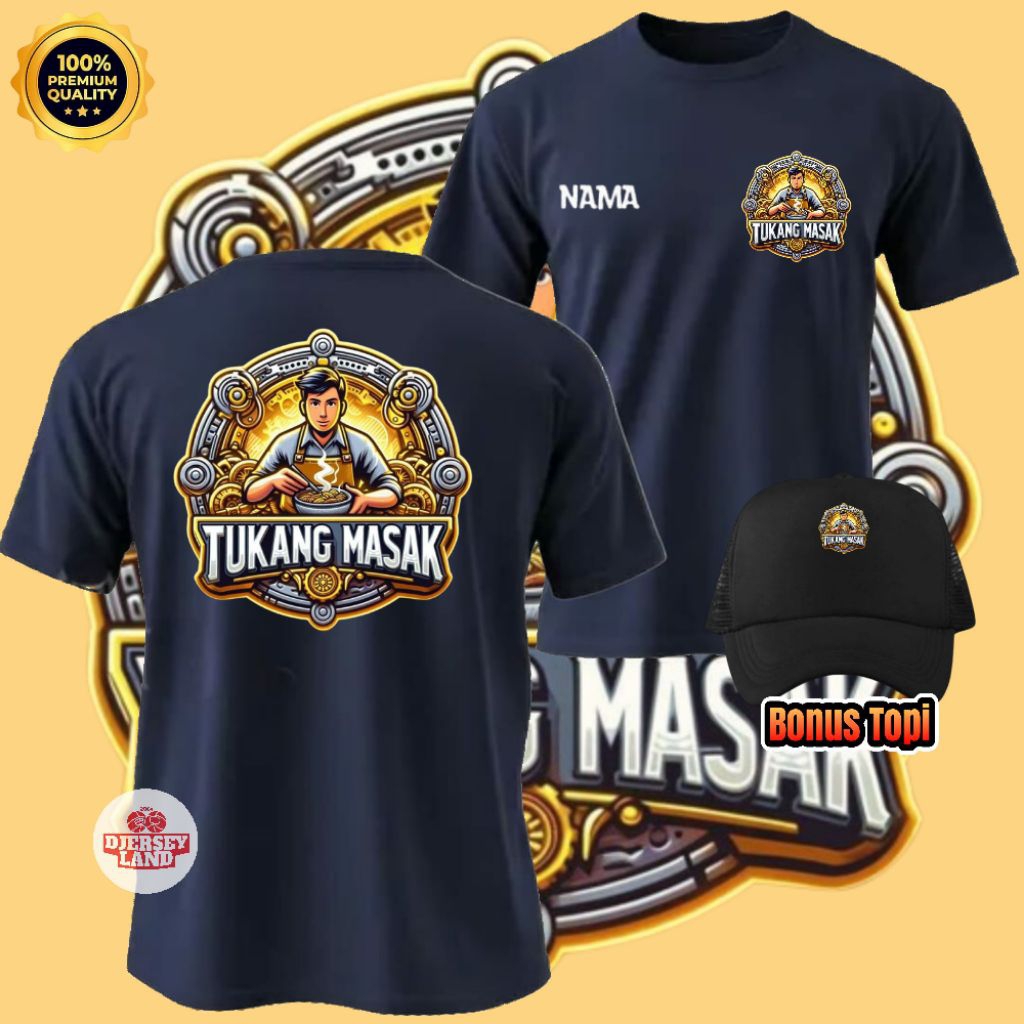 KAOS BAJU PRIA TUKANG MASAK KOKI BAHAN KATUN KERAH ROUND NECK