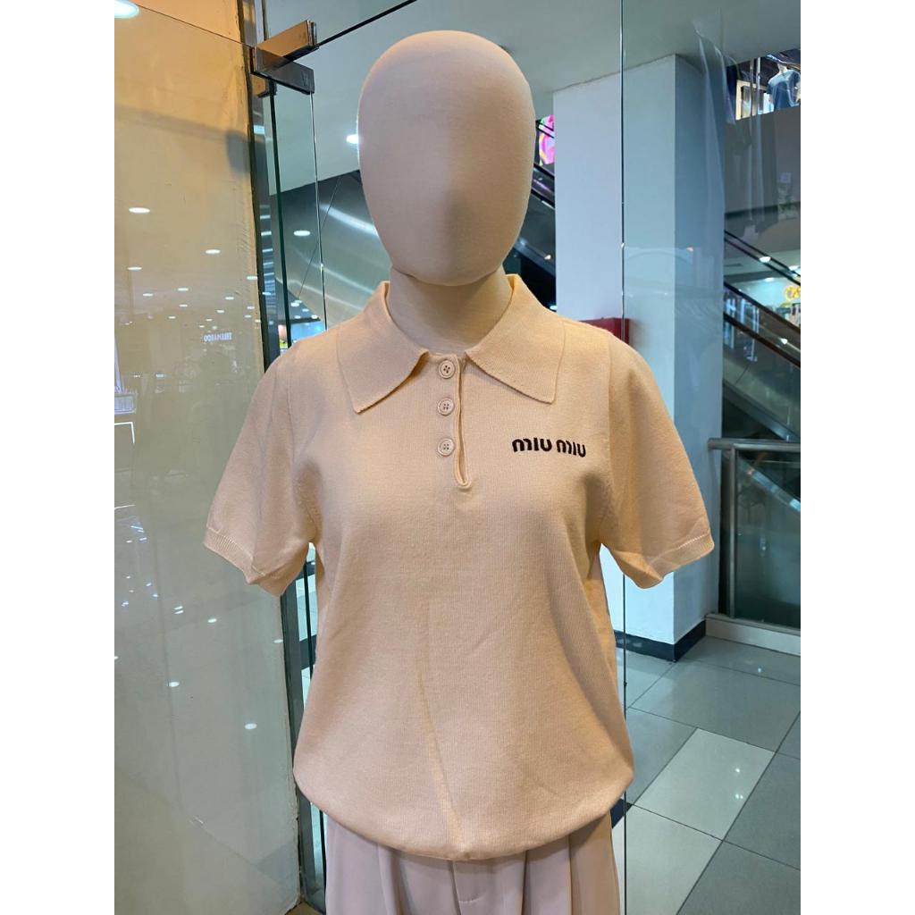 Kaos Rajut Kerah MIUMIU Wanita Korean Style