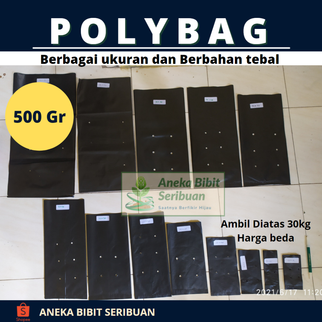 500gr - Polybag Tanaman Lengkap Plastik Polybag / Polybag Tanaman