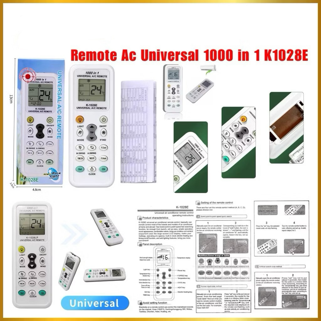 Remote AC Universal 1000 in 1 K1028E Remot Ac Multi Untuk Semua Tipe AC Multifungsi
