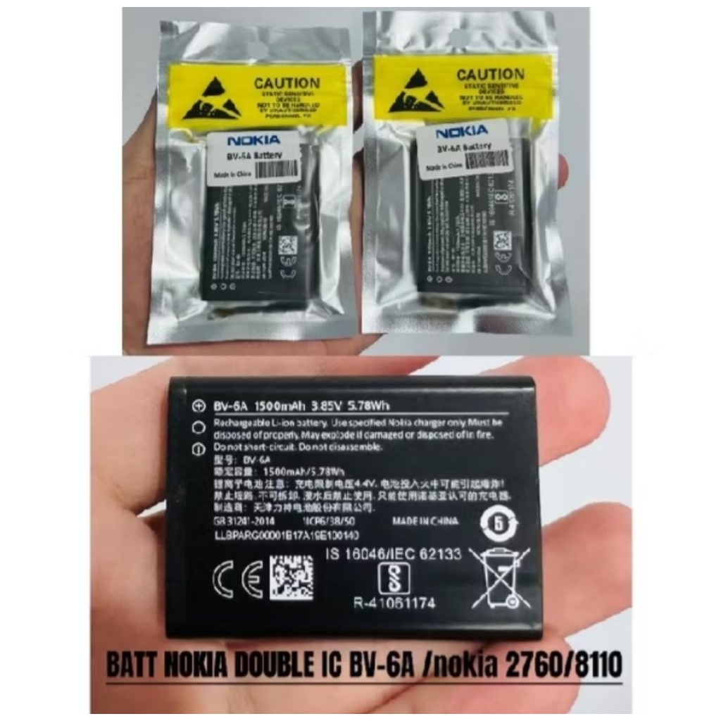 BV-6A/BV-6A baterai hp Nokia 2760 /2720/8110/Nokia pisang reborn BV -6A original double IC packing p