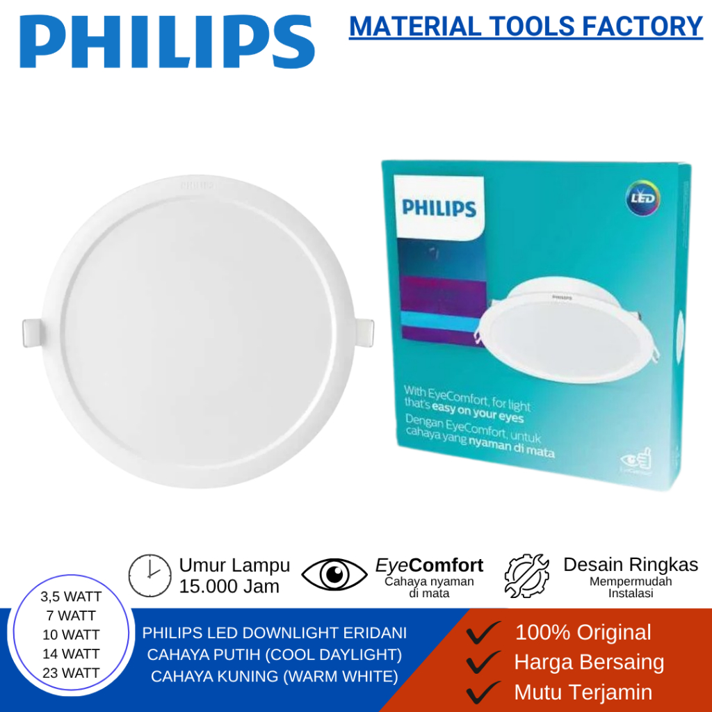 LAMPU LED - LAMPU DOWNLIGHT PLAFON - LAMPU LED RUMAH PHILIPS ERIDANI DOWNLIGHT