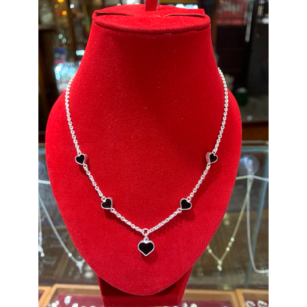 Kalung Perak Model Love Black