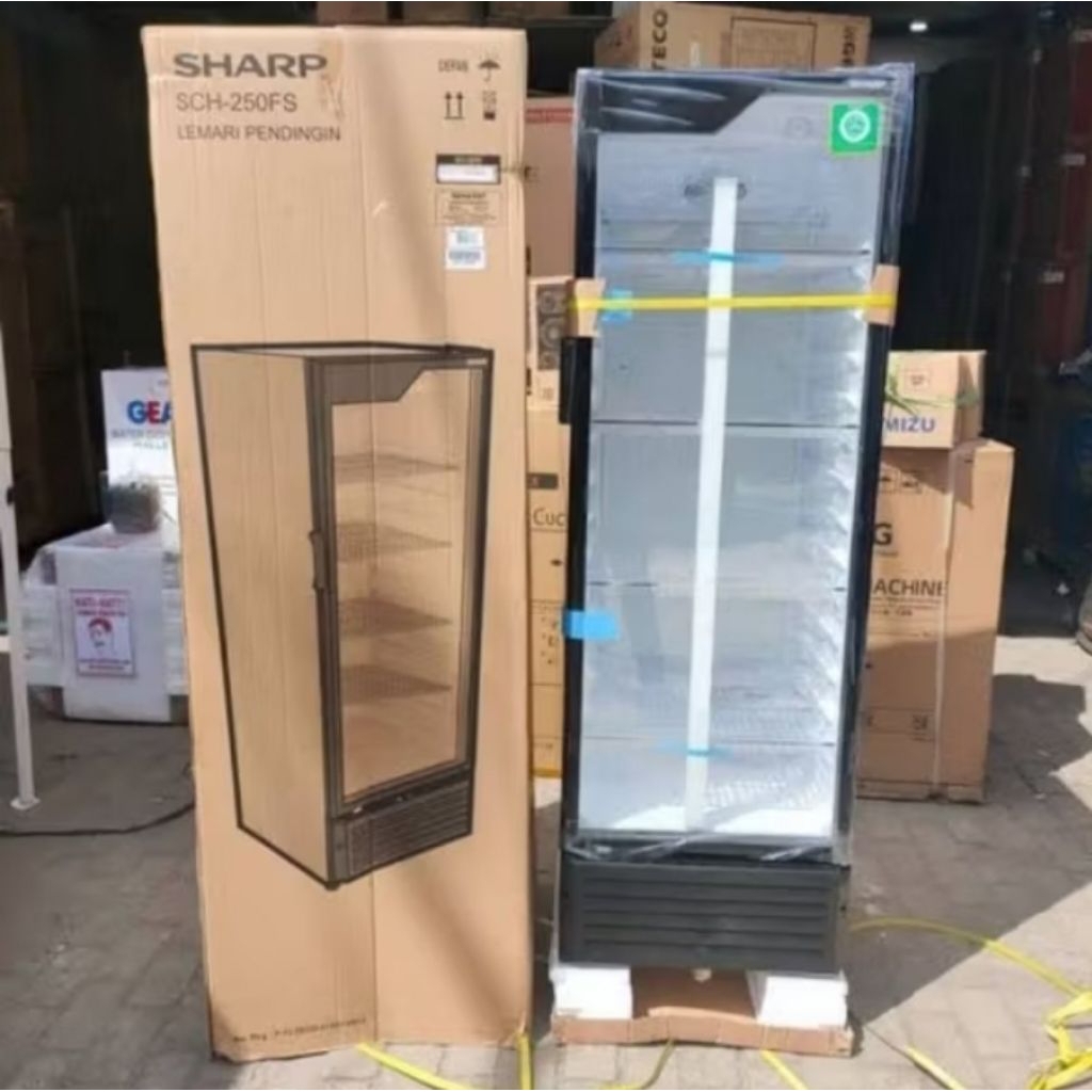 Sharp Showcase 1Pintu 4Rak SCH 250FS