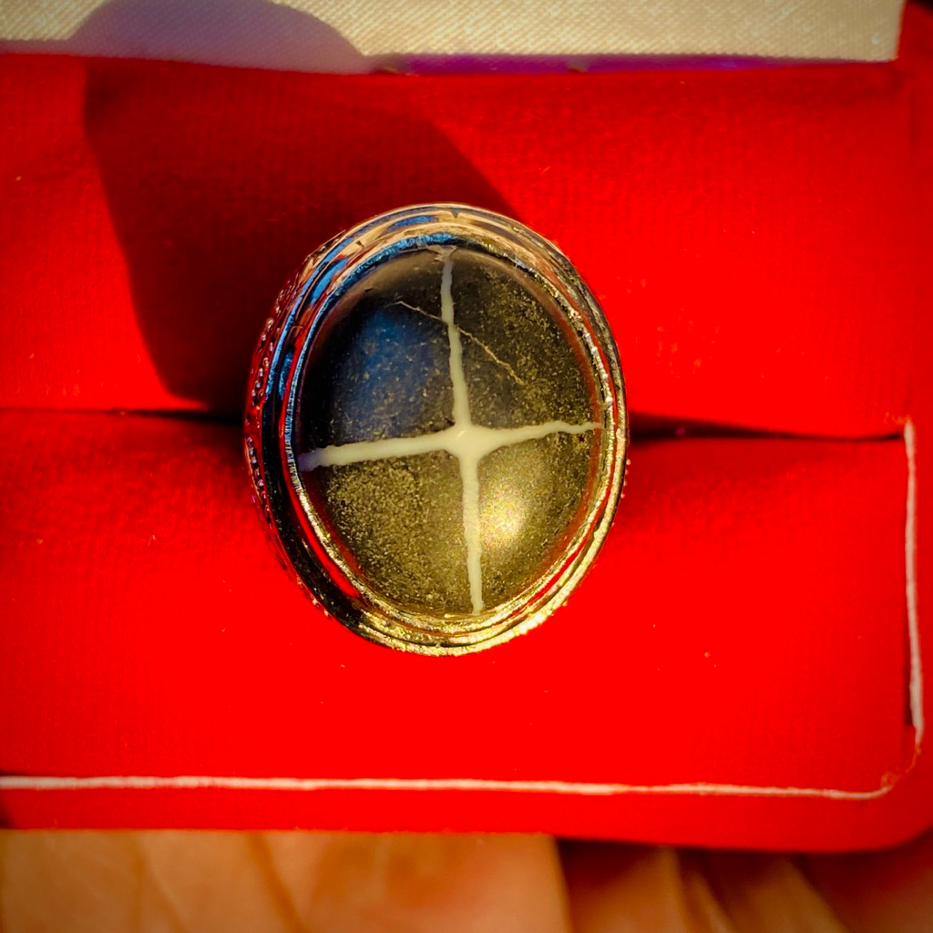 BATU AKIK JASPER TAPAK JALAK RING ALPAKA SUPER