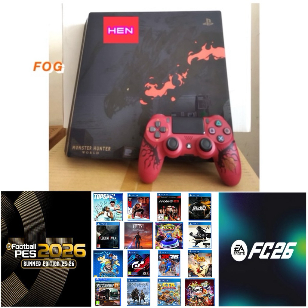 PS4 Pro 1tb Monster Hunter Edition CFW Hen