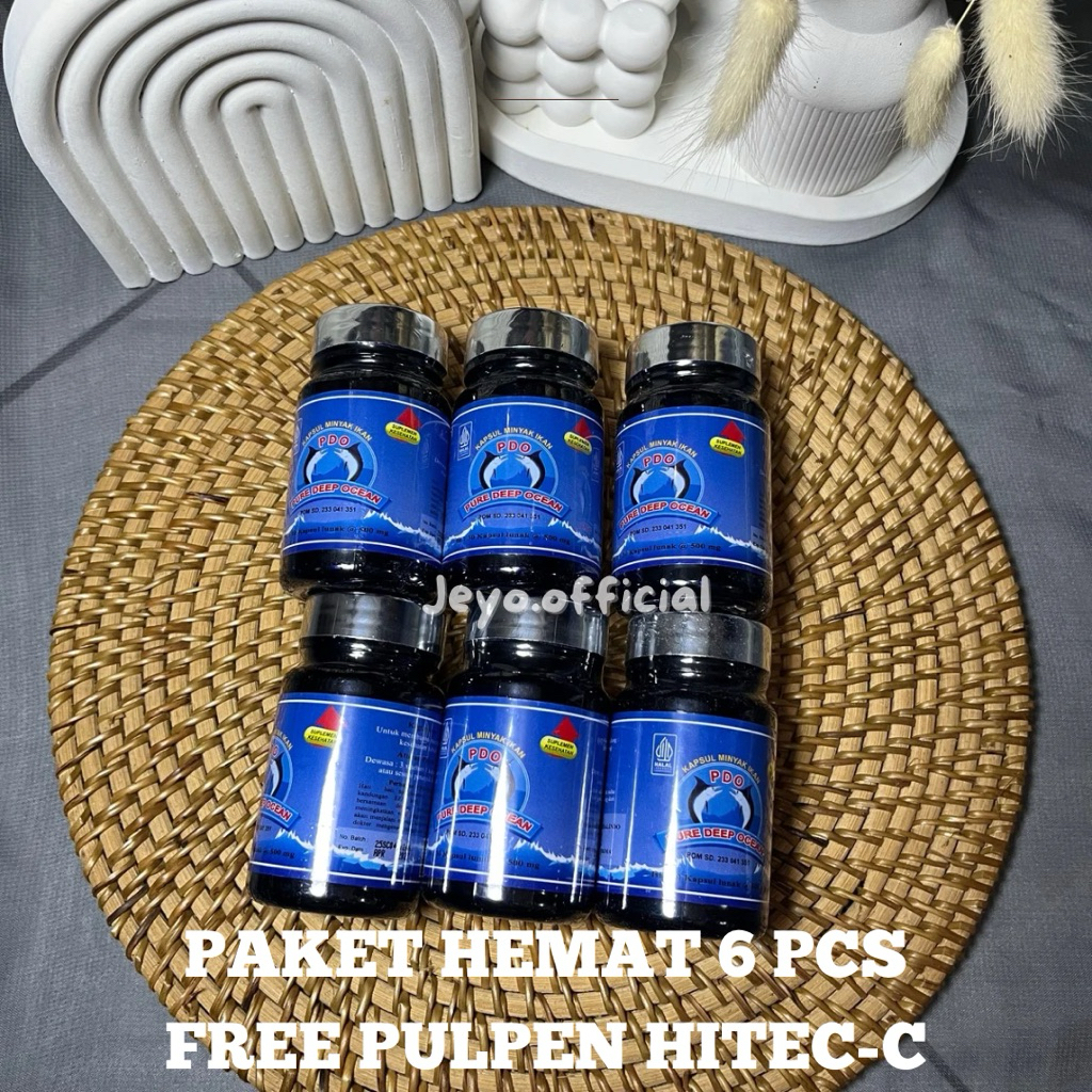 PROMO GROSIR (PDO MINYAK IKAN 354 PAKET HEMAT ISI 6 PCS FREE PULPEN HITEC)/PURE DEAP OCEAN 354