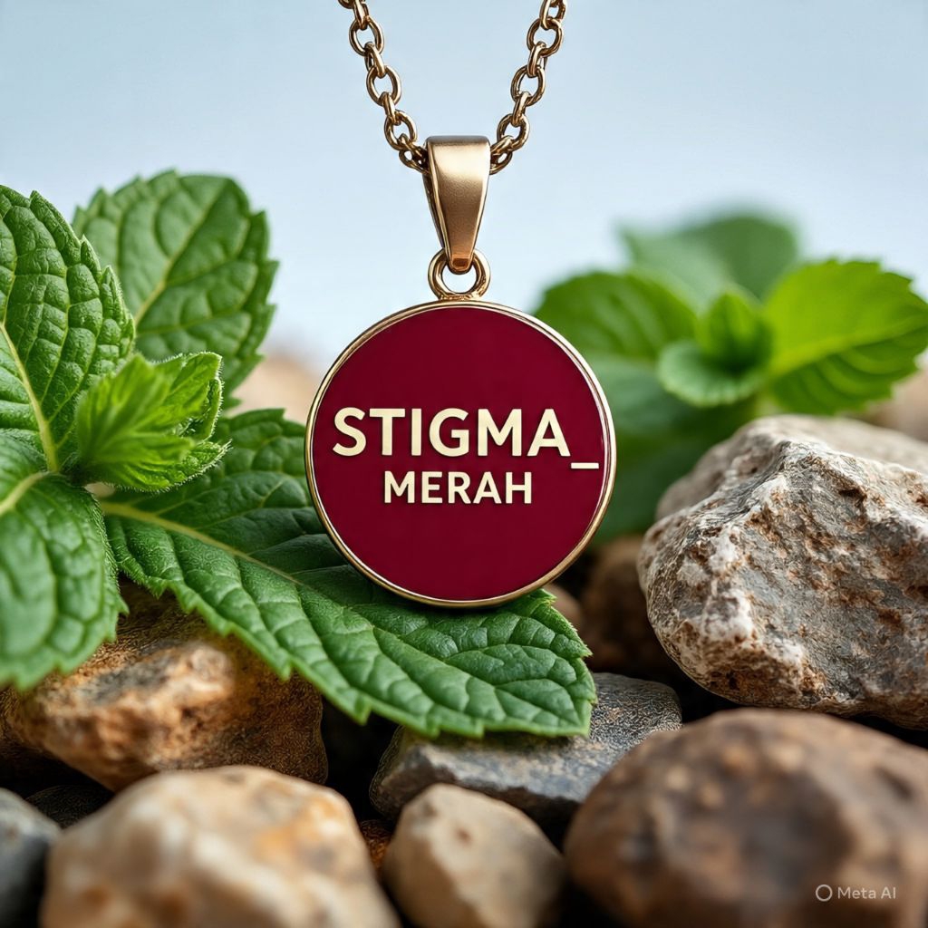 kalung couple stigma box merah liontin pasangan stell titanium