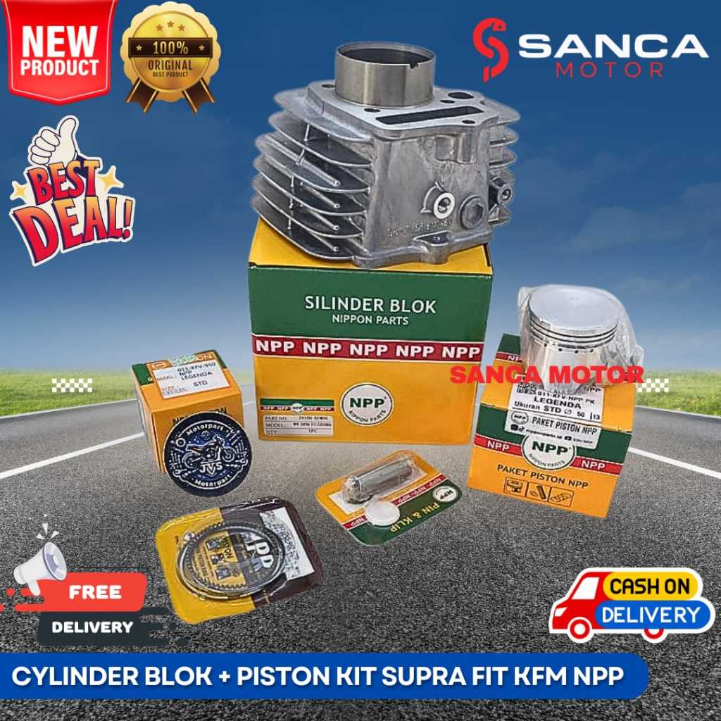 CYLINDER BLOK SEHER SET PISTON KIT SUPRA FIT SUPRA FIT NEW KFM LEGENDA NPP ( LEGENDA ) ORIGINAL NPP 
