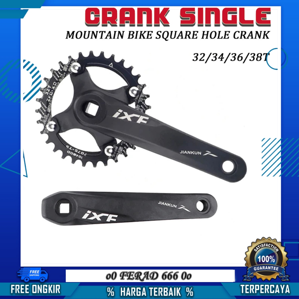 Crank Single Jiankun IXF BB Kotak Single Crank Arm 170mm BCD 104 Sepeda MTB