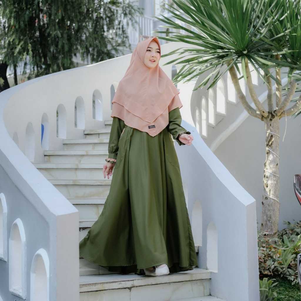 Set Gamis Syari Murah Fatimah Series Dewasa by Afsheen (Army)