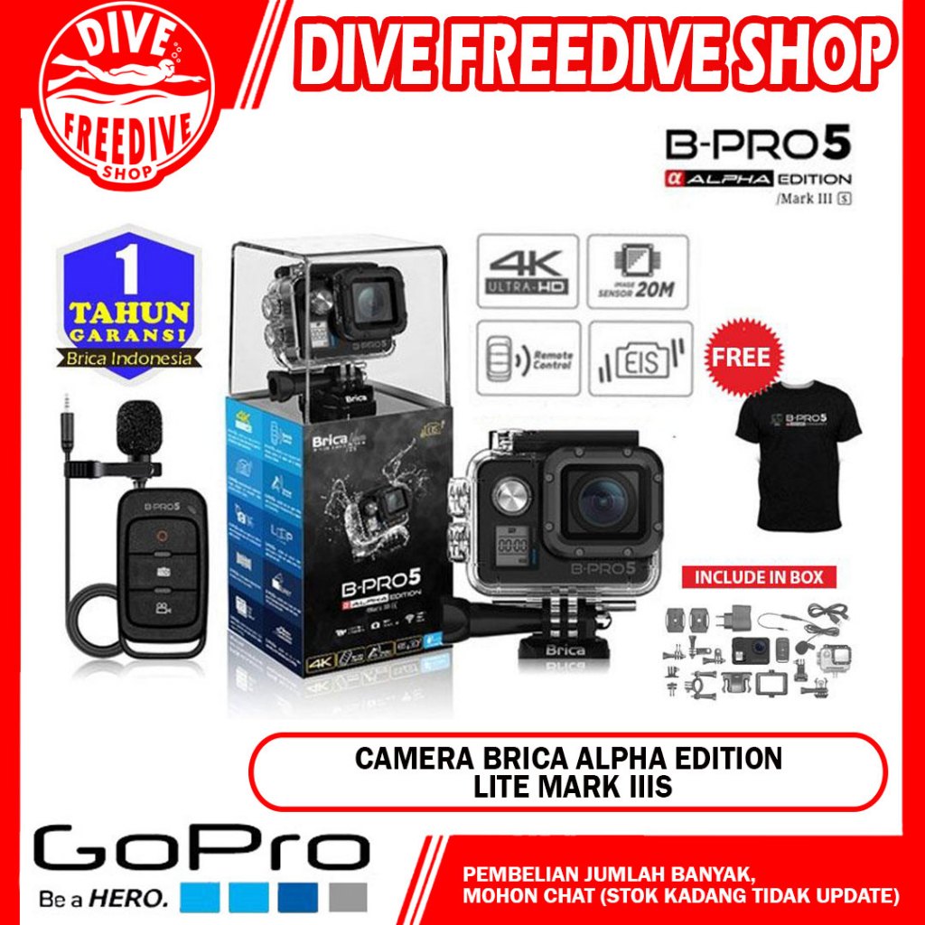 Camera Action Cam Underwater Videography Brica Bpro-5 Alpha Edition 3S AE IIIS Kamera Aksi Anti Air 