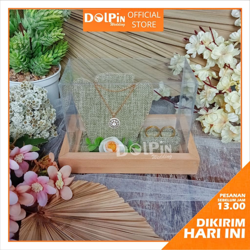 Kotak Perhiasan Kayu Cincin Kalung untuk Hantaran Seserahan - KCK