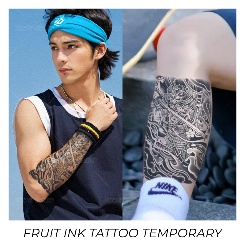 PREMIUM Tato temporer tahan lama 1 bulan motif samurai aesthetic semi permanen fruit ink tattoo temp
