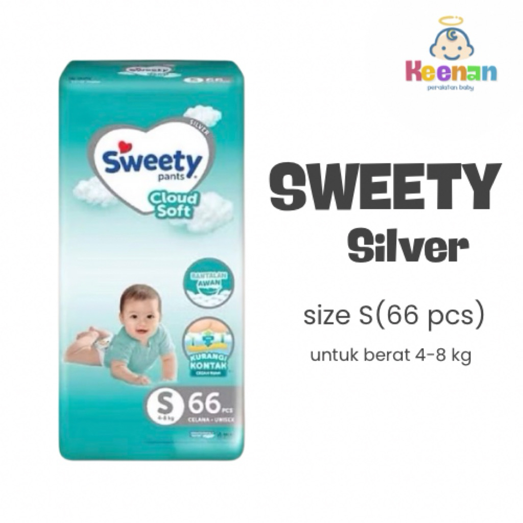 SWEETY SILVER UKURAN S (66 pcs popok celana)
