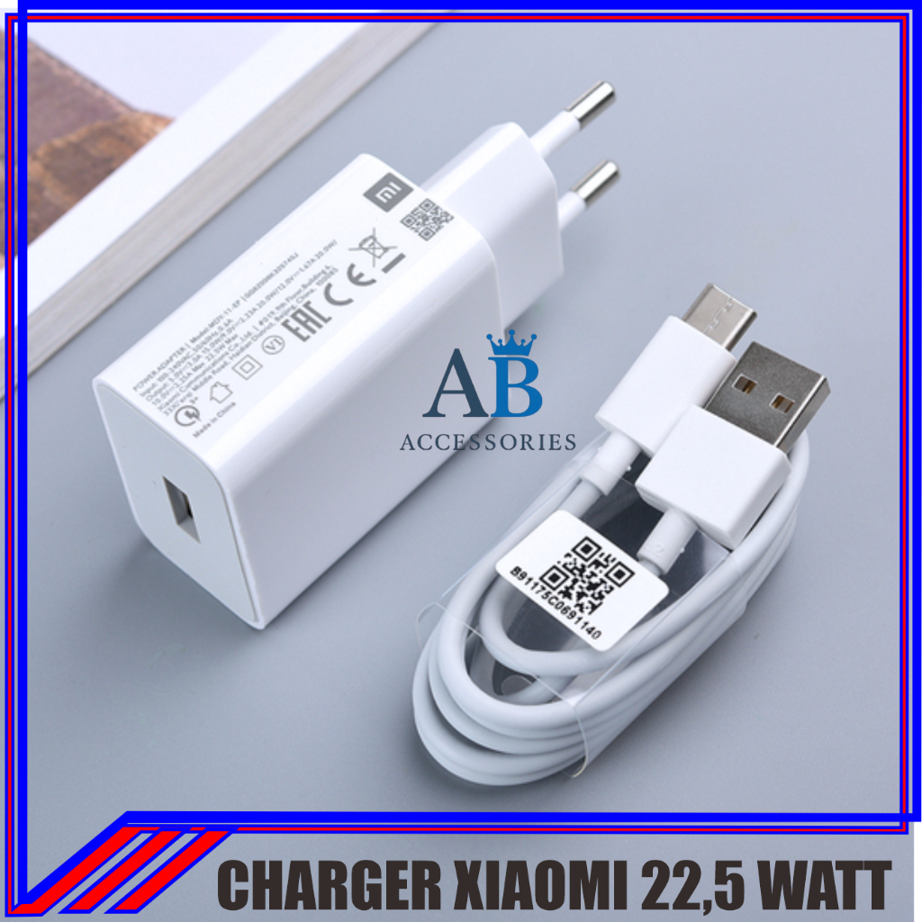 Charger Xiaomi Redmi 9T ORIGINAL 100% 22,5 Watt Fast Charging Type C