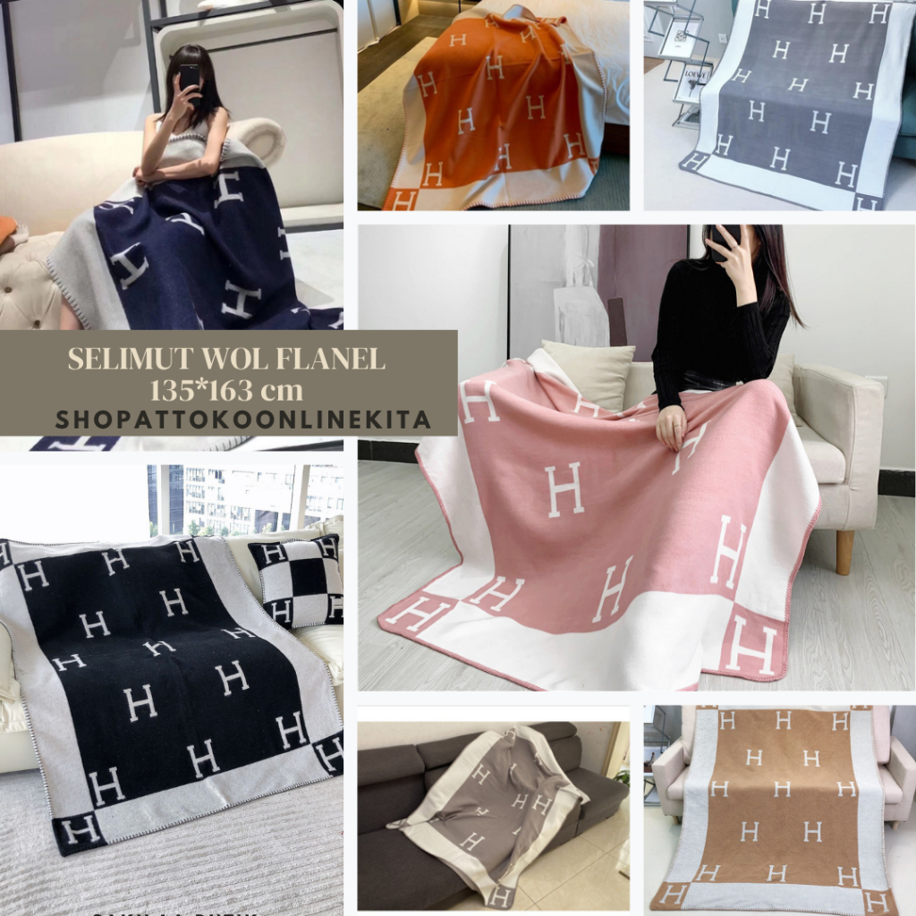 Selimut Bulu Flanel Wol Halus Tebal / Selimut Hangat Mewah / Import Premium Bahan Halus