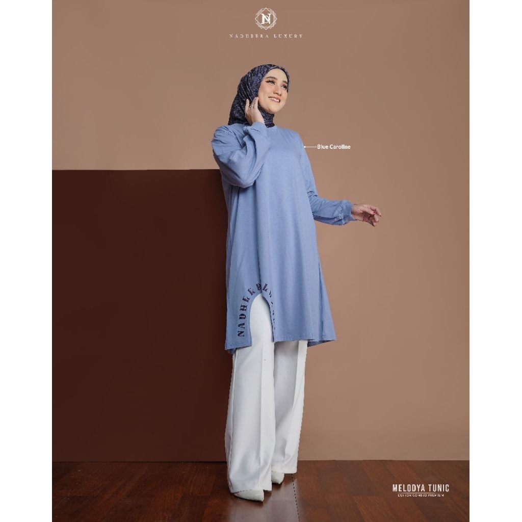 MELODYA TUNIC BY NADHEERA LUXURY √ Tunik polos √ Tunik nadheera √ Tunik kaos √ Tunik cotton