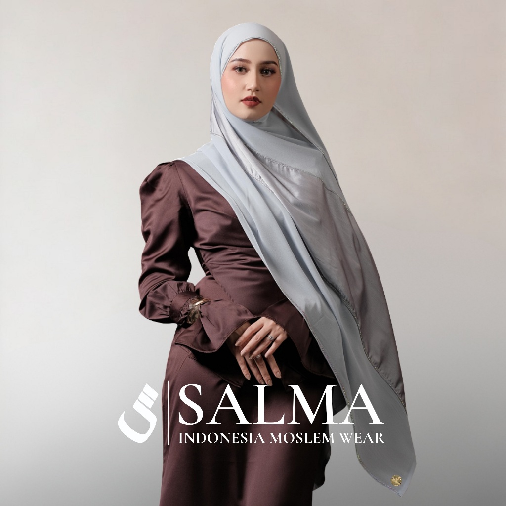 ABAYA SALMA - Emmy Pashmina Chiffon Arab Premium - Pashmina Mata-mata Mewah Kombinasi Silk